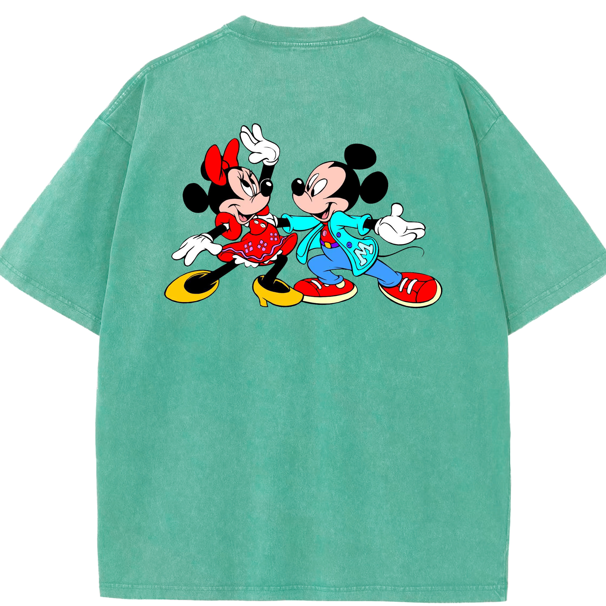 （画像用） ミッキーマウス Mickey Mouse 綿100% ヴィンテージ風 半袖Tシャツ（背面プリント）